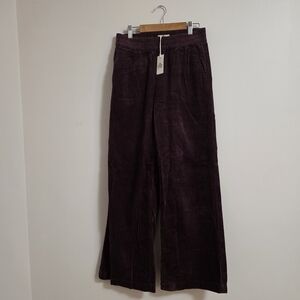 Marine Layer Women's Wide Leg Corduroy Pants - Dark Purple